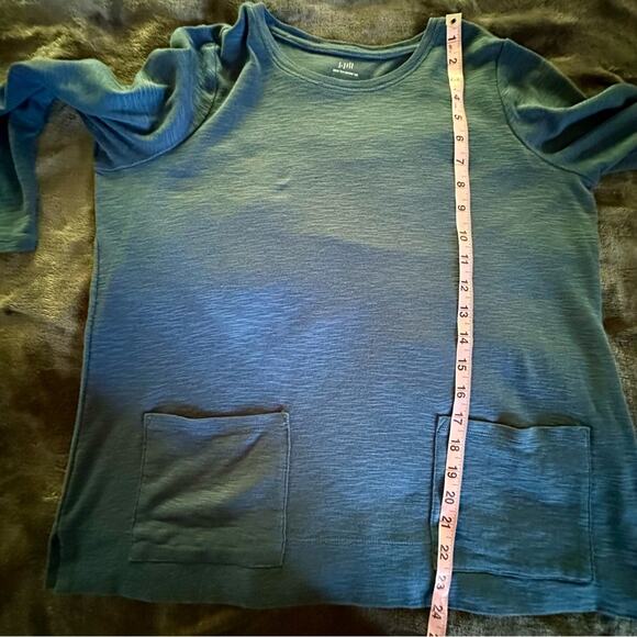 J. Jill Pima 2-pocket Soft Tee Blue 3/4 Sleeves Women's sz Small - Picture 7 of 7